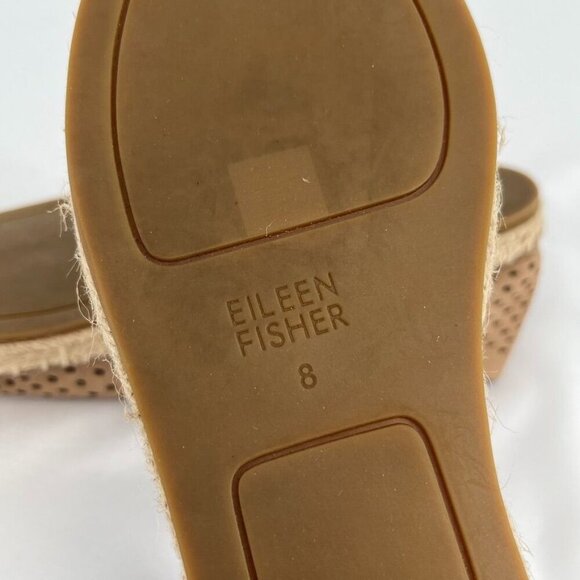 Eileen Fisher Lee 2 Slip On Espadrille Size 8 Latte Jute Foodbed - Picture 9 of 11
